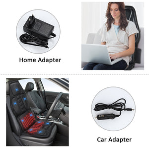 Portable Electric Heating Vibrating Back Massager Chair Cushion Seat Pad For Car Home Office Lumbar Neck Full Body Pain Relief - meheshin