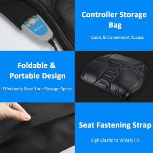 Portable Electric Heating Vibrating Back Massager Chair Cushion Seat Pad For Car Home Office Lumbar Neck Full Body Pain Relief - meheshin