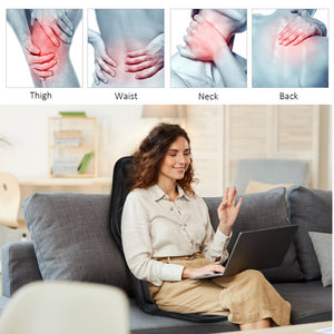 Portable Electric Heating Vibrating Back Massager Chair Cushion Seat Pad For Car Home Office Lumbar Neck Full Body Pain Relief - meheshin