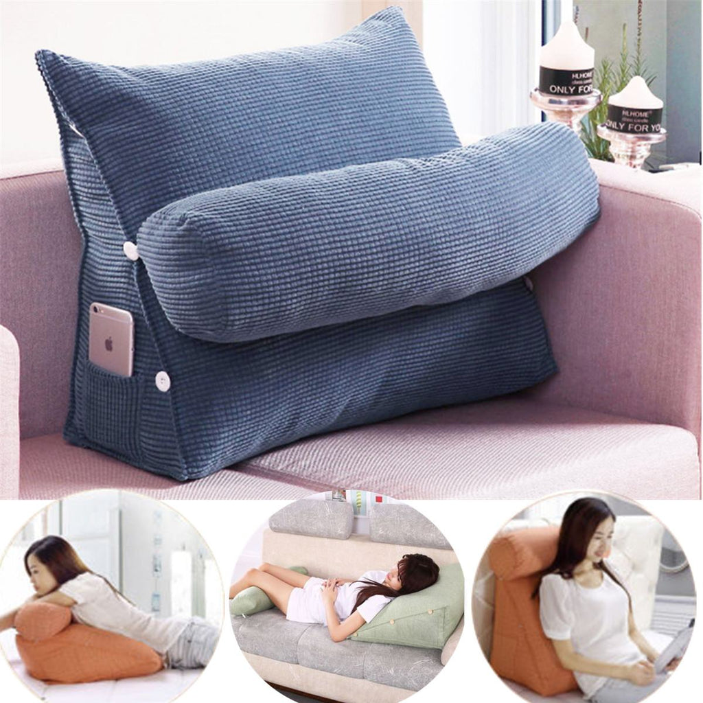 Household Decor Bed Triangular Chair Cushion Lazy Office Bedside Lumbar Backrest Lounger living Room Reading Pillow - meheshin