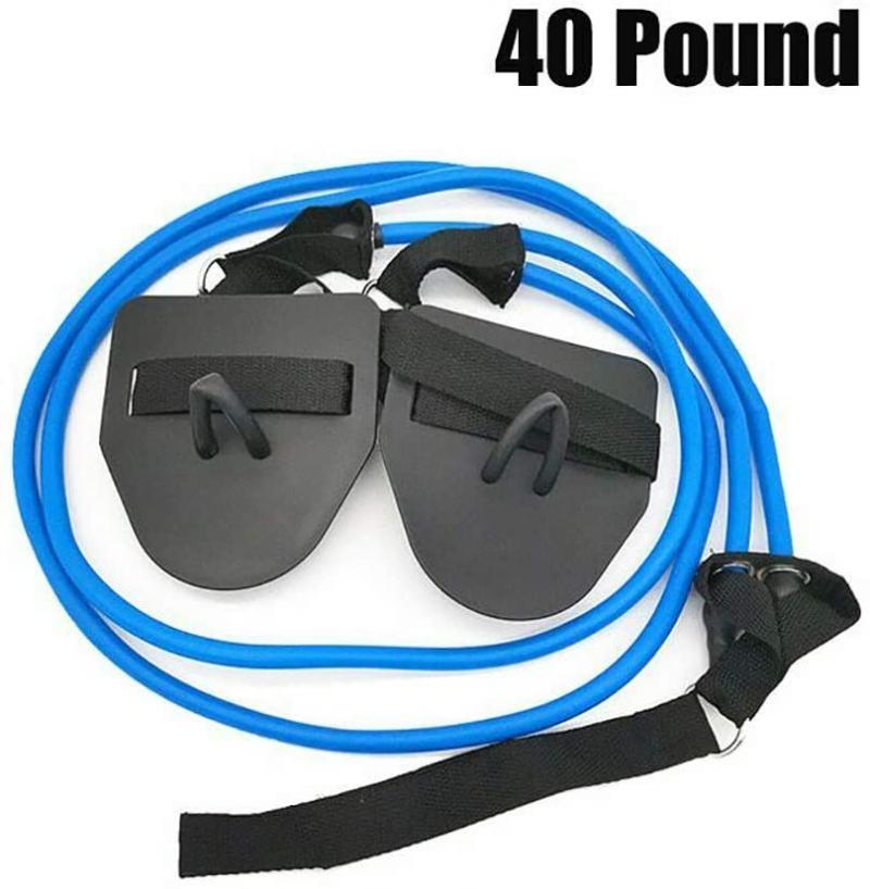 Swim Resistance Exercise Belt Arm Strength Trainer Paddle Fins Professional Freestyle Swimming Training Set - meheshin