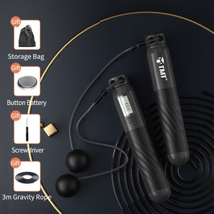 Open image in slideshow, TMT Electronic Wireless Skipping Speed Jump Ropes Crossfit Anti-Slip Handle for Workout Boxing Training Adjustable Wire 3m - meheshin
