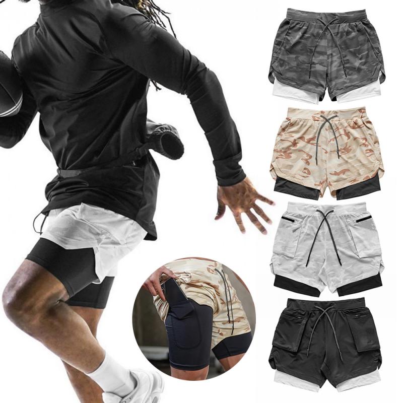 Summer Running Shorts Men 2 In 1 Jogging Fitness Shorts Quick Dry - meheshin