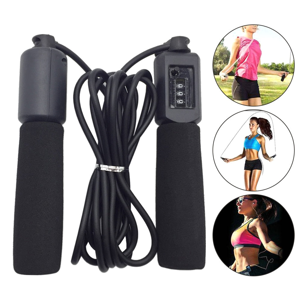 Jump Rope with Counter Fitness Crossfit Fast Speed Skipping Ropes Adjustable Wire Calories Workout - meheshin