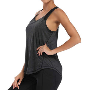Open image in slideshow, Women Yoga Shirts T-Backless Loose Sleeveless Crop Tops Shirt Vest Quick-Dry - meheshin
