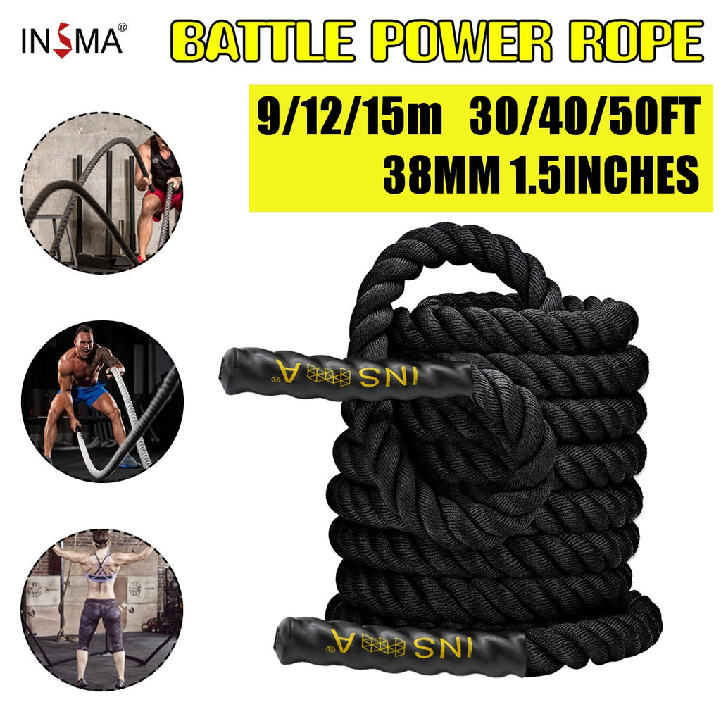 Fitness Heavy Jump Rope 38mmx9m CrossFit Weight Battle Skipping Ropes Power Training Improve Strength Muscle - meheshin