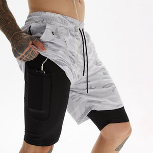 Open image in slideshow, Double Deck Running Shorts Men Fitness Training Quick Dry Sport Jogging Bermuda Basketball Shorts - meheshin
