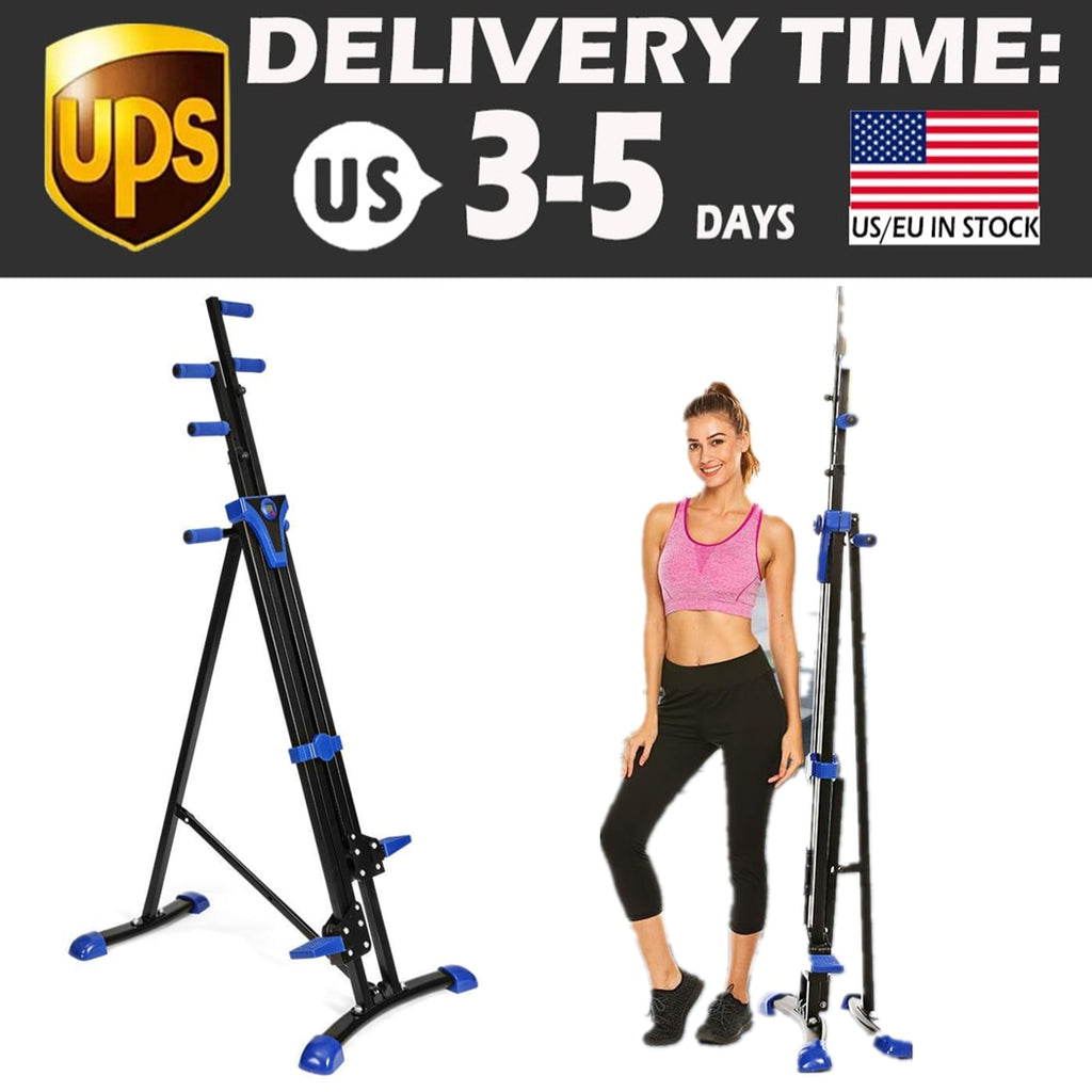 Vertical Climber Adjustable Workout Stepper Legs Arms Training Pedal Exerciser Foldable Fitness Equipment - meheshin