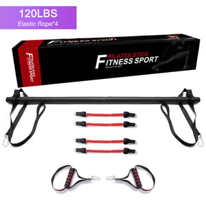 Open image in slideshow, Resistance Bands Set Premium Strength training Assemble Pilates Bar System with Adjustable Belt Home Workouts For Men Women - meheshin
