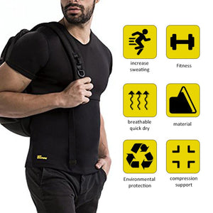 Running Vest Men's Slimming Zipper Neoprene Sweat Shirt Sports Bodybuilding Fitness Training Sportswear Waist - meheshin