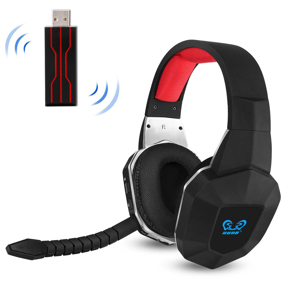 HW-N9U 2.4G Wireless Gaming Headset Virtual 7.1 Surround Sound with Removable Microphone Replacement for PS4/PC/Mac - meheshin