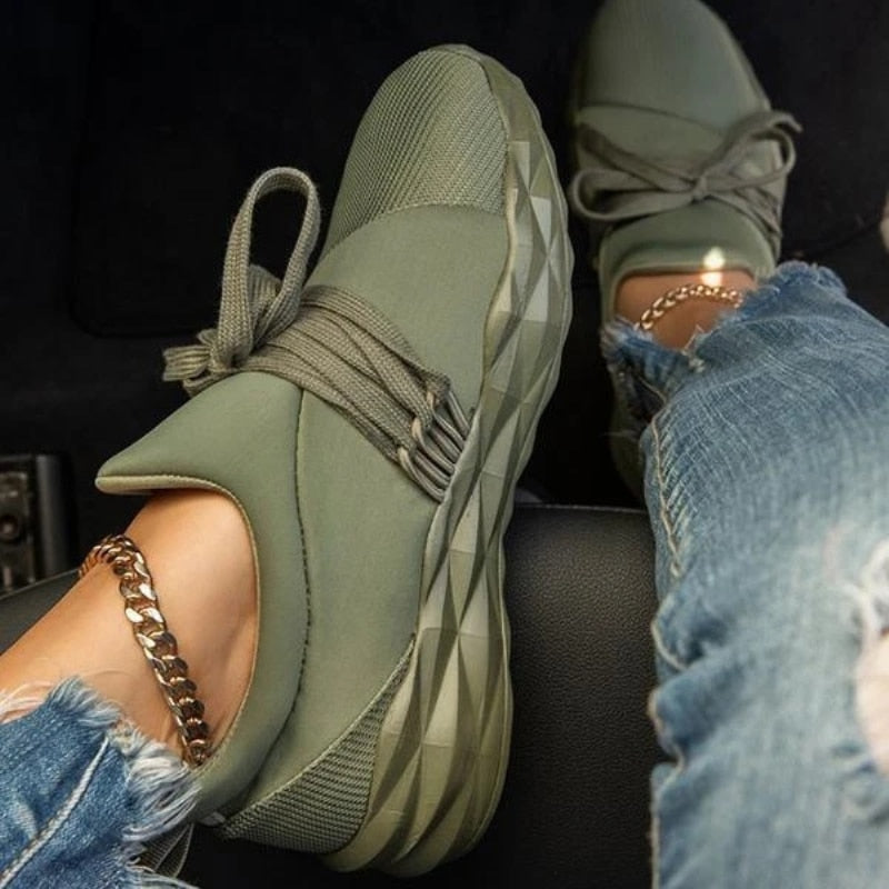 Women Casual Shoes Fashion Breathable Walking Mesh Flat Sneakers Gym Vulcanized Shoes - meheshin