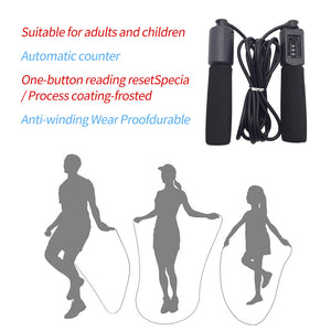 Jump Rope with Counter Fitness Crossfit Fast Speed Skipping Ropes Adjustable Wire Calories Workout - meheshin