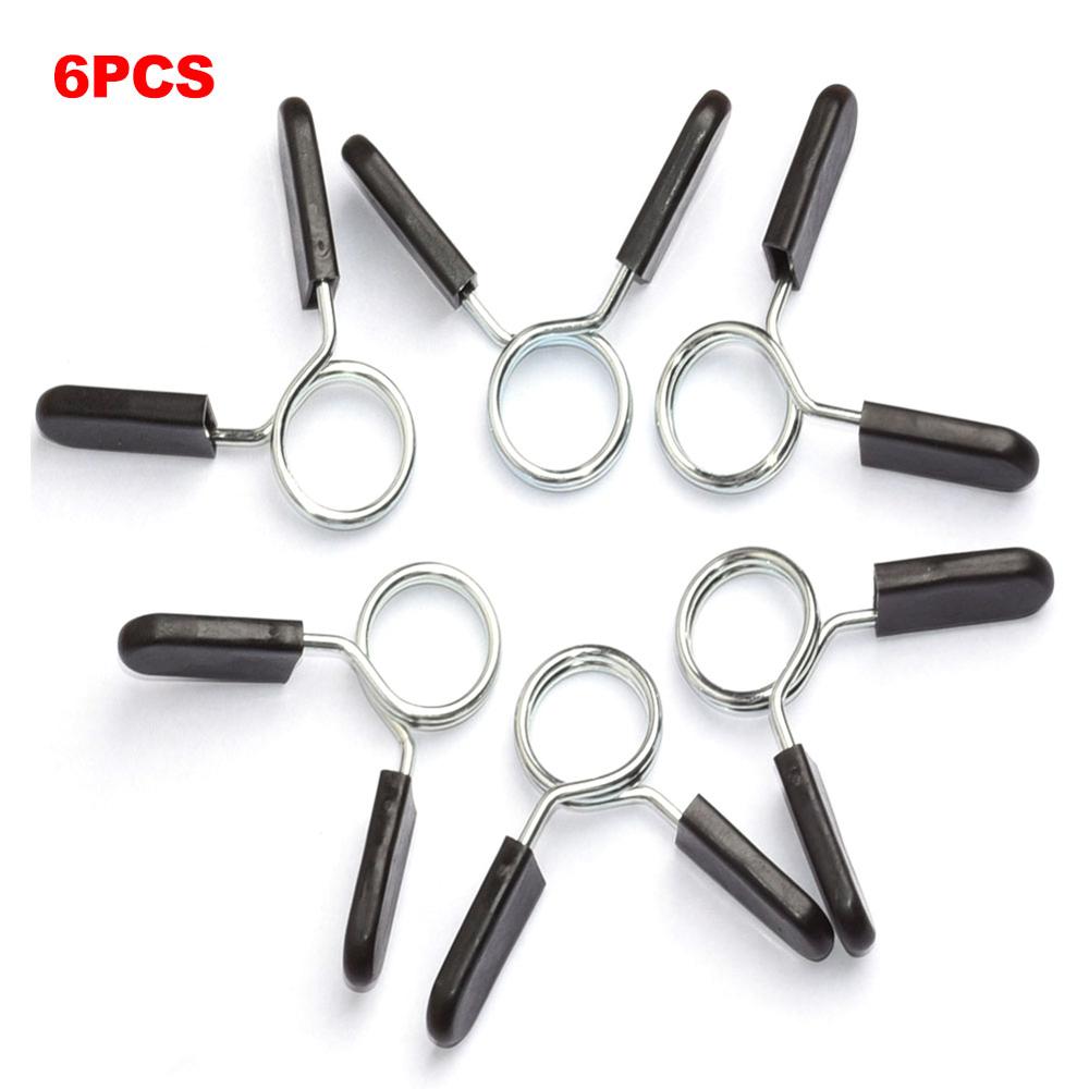 Barbell Clamp Spring Collar Clips 6pcs 25mm Weight Dumbbell Lock Standard Lifting Kit - meheshin