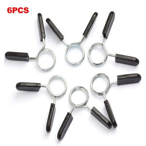 Open image in slideshow, Barbell Clamp Spring Collar Clips 6pcs 25mm Weight Dumbbell Lock Standard Lifting Kit - meheshin
