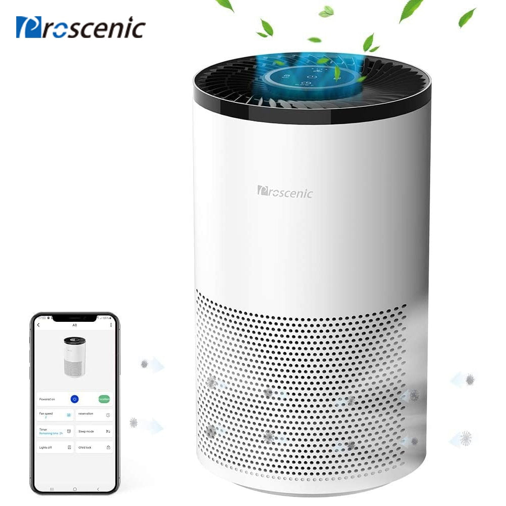 Proscenic A8 Air Purifier for Home with H13 True HEPA Filter Air Cleaner for Smokers Allergies Pets Hairs APP Voice Control - meheshin
