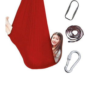 Open image in slideshow, Yoga Flying Hammock 1x2.8M Swing Aerial Silk Fabric OR Carabiner &amp; Daisy Chain for Yoga Anti-Gravity Pilates - meheshin
