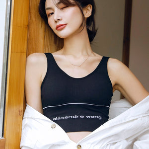 Open image in slideshow, Sports Bra Female High Elastic Vest Bottoming Gathered Wild Strap Seamless Yoga Wrapped Chest - meheshin
