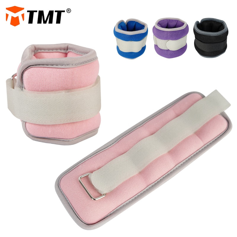 TMT 2pcs Ankle Wrist Weights Adjustable Sandbag Foot Cuffs Power Support Strap Dumbbells Crossfit Strength Training Leg Gym Run - meheshin
