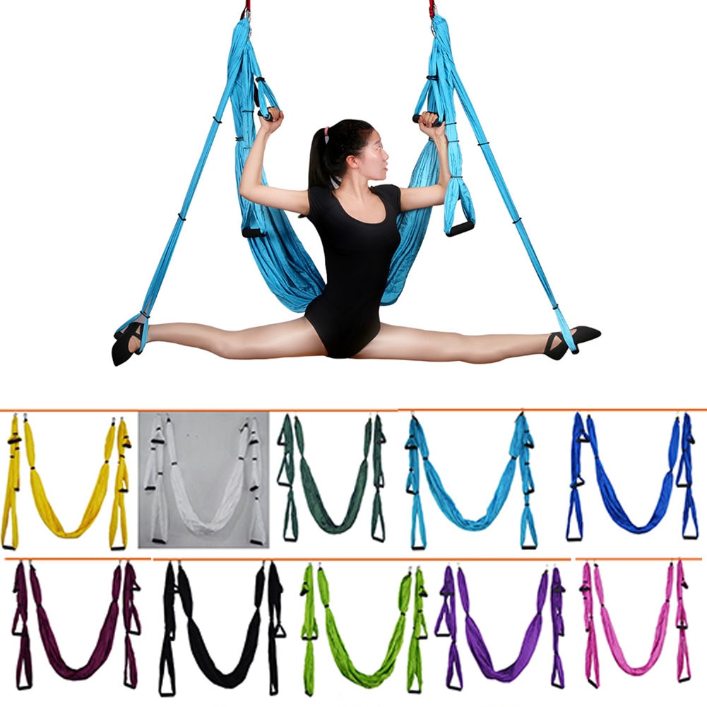 Swing Aerial Yoga Set Hammock/Sling Kit Extension Straps & eBook Antigravity Ceiling Hanging  Sling Inversion - meheshin