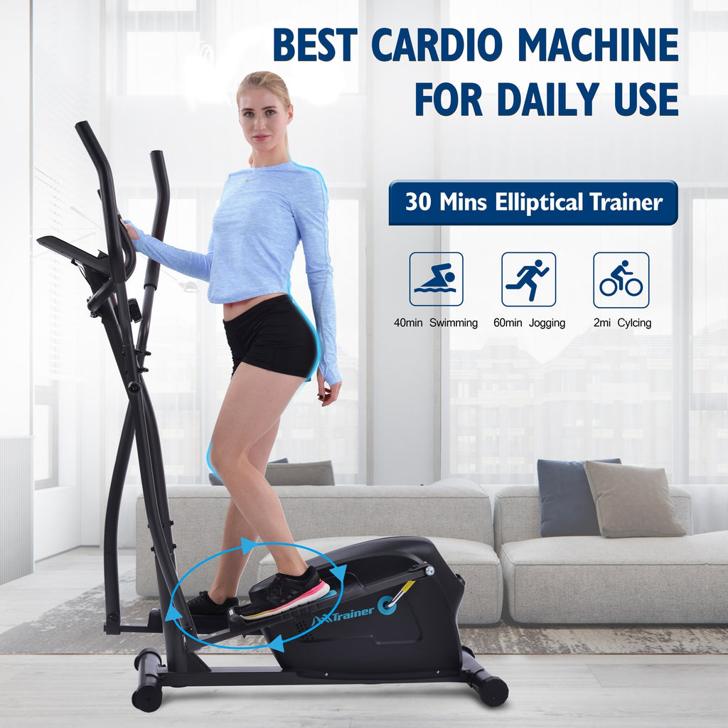 Elliptical Exercise Bike Trainer Machine Fitness equipment  with 8-Level Magnetic Resistance for Home Gym Workout - meheshin