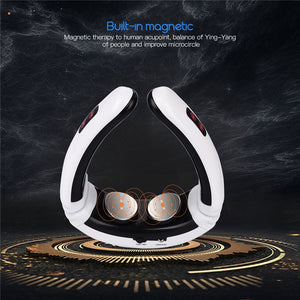 Neck Massager USB Electric Charge 6 Modes Pulse Home Relaxation Far Infrared Heating Back Pain Relief Tool - meheshin