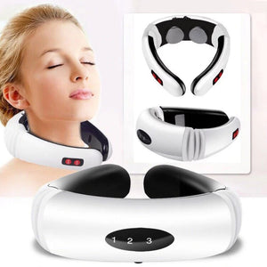 Neck Massager USB Electric Charge 6 Modes Pulse Home Relaxation Far Infrared Heating Back Pain Relief Tool - meheshin