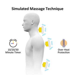 Electric 9 Motor Portable Heating Vibrating Back Massager Chair In Cussion Car Home Office Lumbar Neck Mattress Pain Relief Mat - meheshin