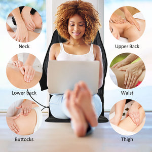 Electric 9 Motor Portable Heating Vibrating Back Massager Chair In Cussion Car Home Office Lumbar Neck Mattress Pain Relief Mat - meheshin