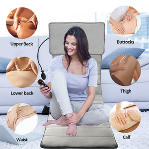 Electric 9 Motor Portable Heating Vibrating Back Massager Chair In Cussion Car Home Office Lumbar Neck Mattress Pain Relief Mat - meheshin