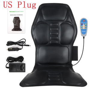 Open image in slideshow, Electric 9 Motor Portable Heating Vibrating Back Massager Chair In Cussion Car Home Office Lumbar Neck Mattress Pain Relief Mat - meheshin
