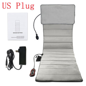 Electric 9 Motor Portable Heating Vibrating Back Massager Chair In Cussion Car Home Office Lumbar Neck Mattress Pain Relief Mat - meheshin