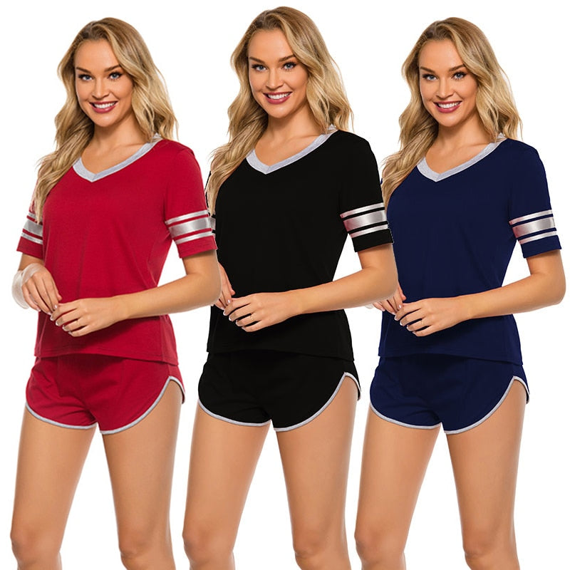 Pajamas Women Short-sleeved Shorts Home Service Casual Comfortable Sexy Breathable Suit Spring And Summer - meheshin