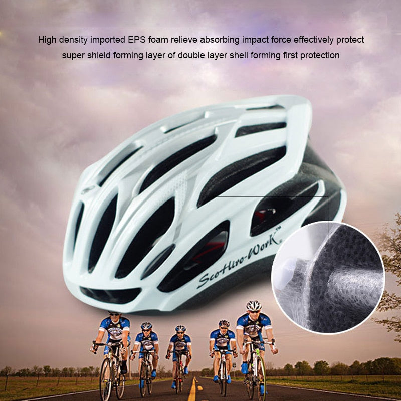 Safety Lightweight Bicycle Helmet Men Women Road Bike With 19 Air Vents For Daily Cycling - meheshin