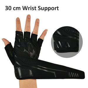 Leather Weight lifting Fitness Gloves Anti-slip Wrist Support Training Gym Gloves for Men Women - meheshin