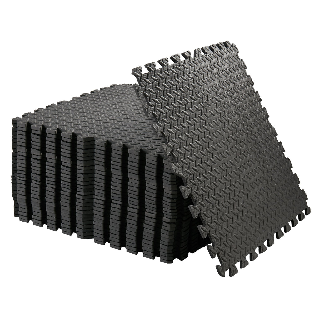 Puzzle Exercise Mat EVA Foam Interlocking Tiles Protective Flooring for Gym Equipment and Cushion for Workouts - meheshin