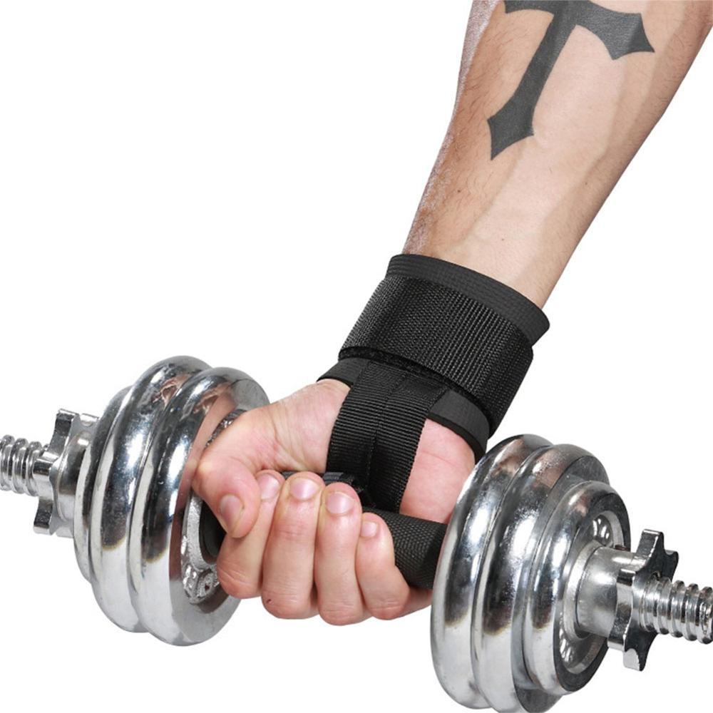 Sports wristbands 1Pair Gym Fitness Weight Lifting Grip Straps Dumbbell Hand Grips Training Wrist Brace Support Bands - meheshin