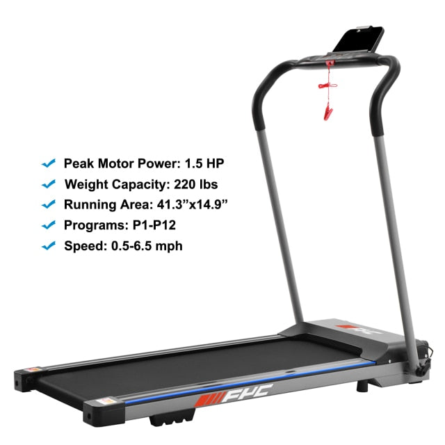 Foldable Treadmil With Pad/Phone Rack Walk Gym Running Indoor Folding Electric Walking Treadmill Fitness Machine for Home - meheshin