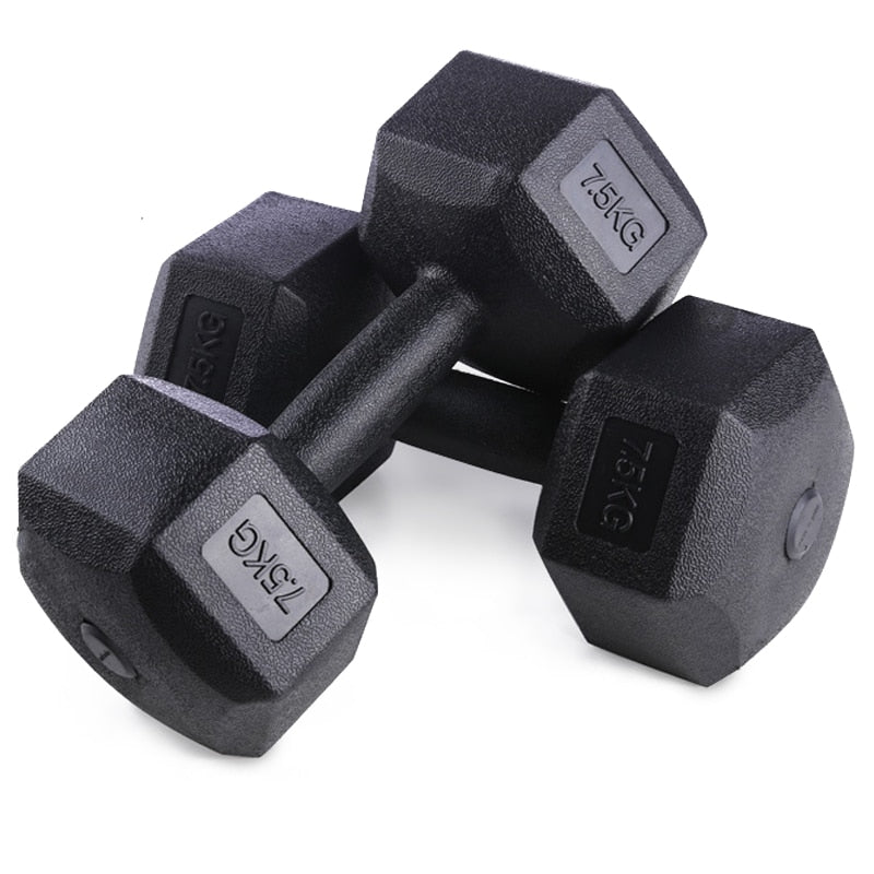 Hexagon Dumbbells Gym Weights for Exercise Dumbbell Gym Equipment Fitness Equipment 5-10kg Set of 2 Units - meheshin