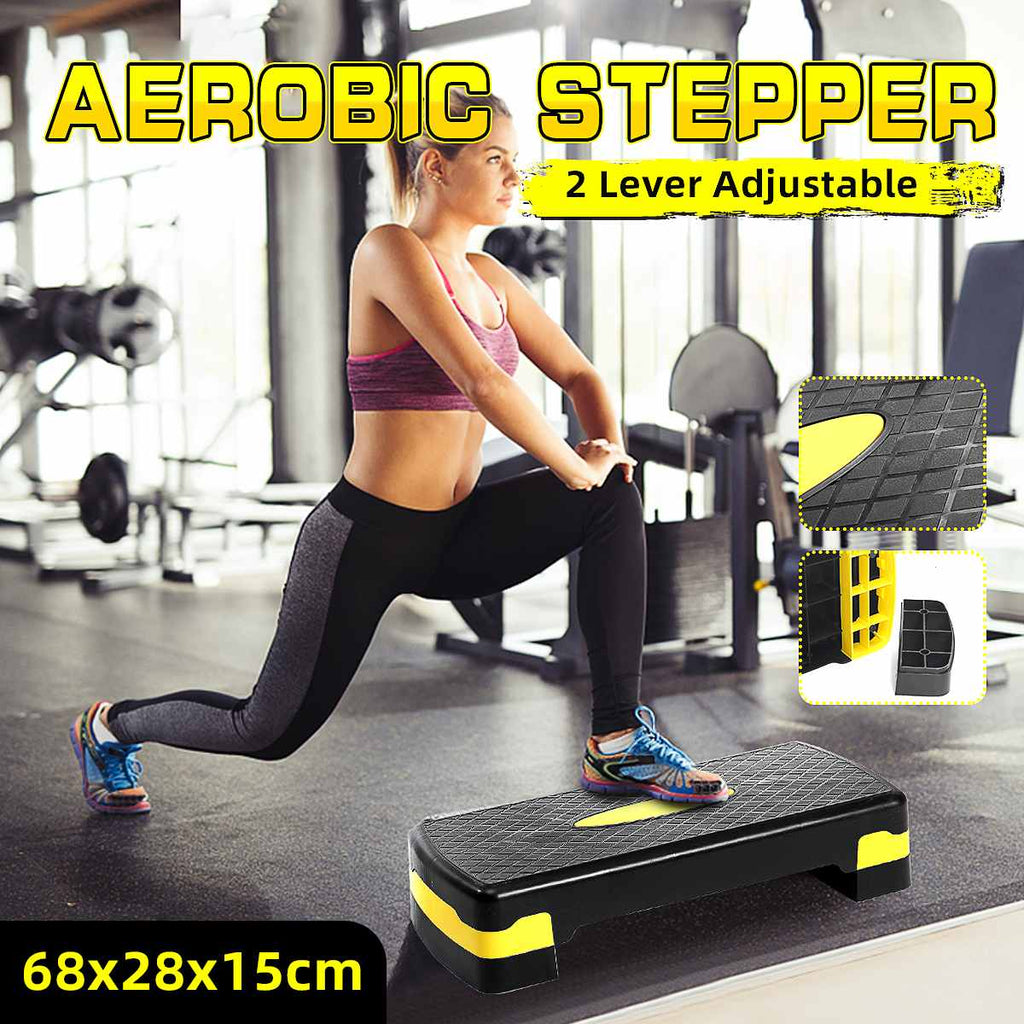 Fitness Aerobic Stepper 100KG Adjustable Non-slip Cardio Yoga Pedal Gym Workout Exercise - meheshin