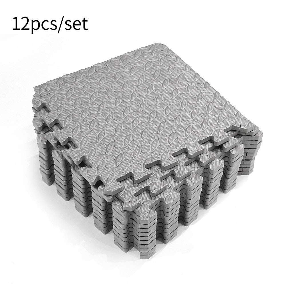 EVA Yoga Sports Mat Puzzle Exercise 8-18PCS 30*30cm Foam Pad Non-Slip Leaf Grain Splicing Rugs Floor Tiles Protection Gym Mat - meheshin