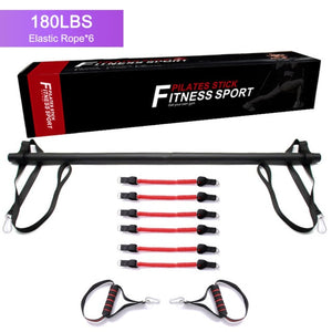 Open image in slideshow, Resistance Bands Set Premium Strength training Assemble Pilates Bar System with Adjustable Belt Home Workouts Yoga Equipment - meheshin
