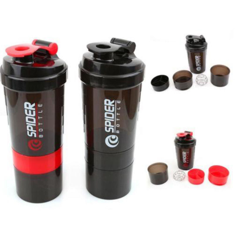 Creative three-layer shaker bottle AA fashion fitness protein powder sports cup mixed bottle 600ml Environmental - meheshin