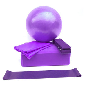 Exercise Gym Yoga Ball Home Block Brick Fitness Resistance Band Pilates for Easy Working-out - meheshin