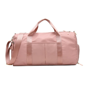 Open image in slideshow, Outdoor Waterproof Nylon Sports Gym Bags Men Women Training Fitness Travel Handbag Yoga Mat Sport Bag with shoes Compartment
