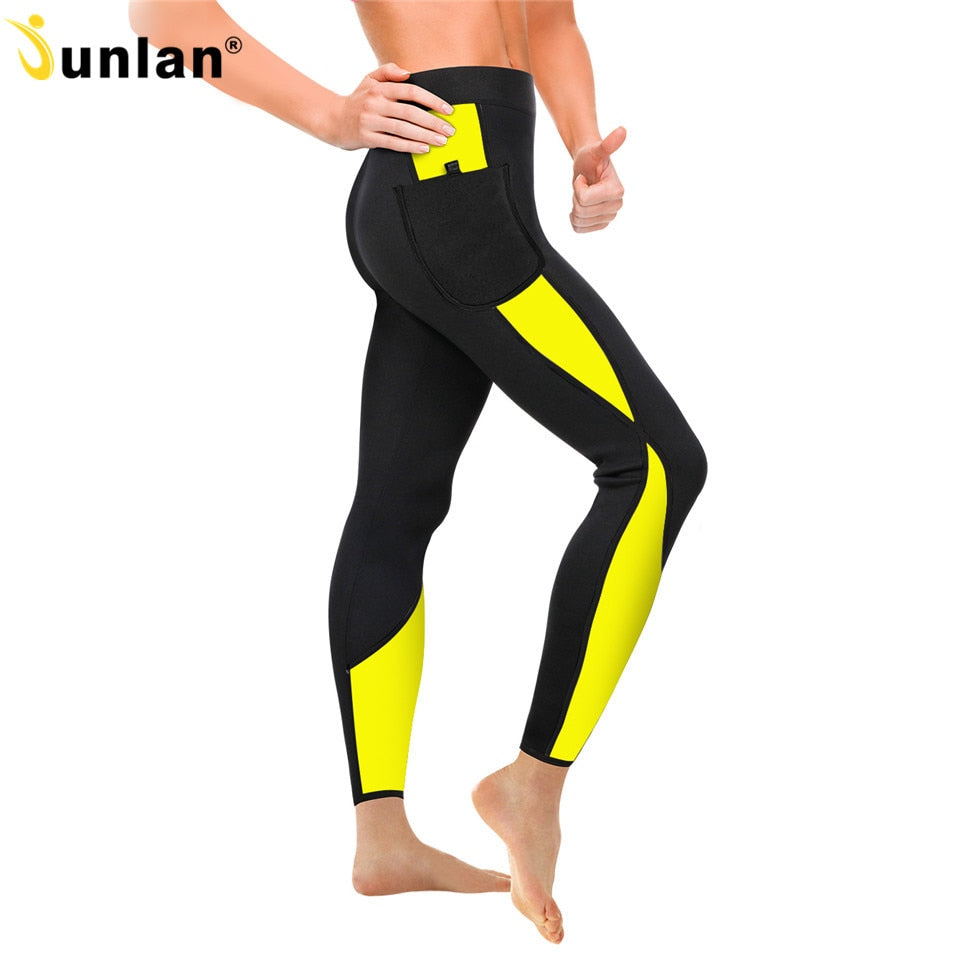 Junlan Neoprene Women Sauna Shaping Pants High Waist Trainer Tummy Shaper for Weight Loss Fat Burning Control Slimming Bottom - meheshin